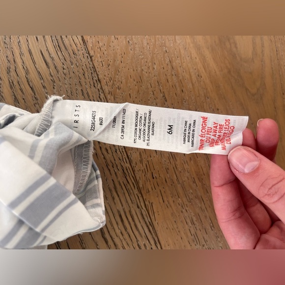 Firsts by Petit Lem 6 month Neutral Romper Coverall Summer One piece Blue Stripe - Picture 5 of 6